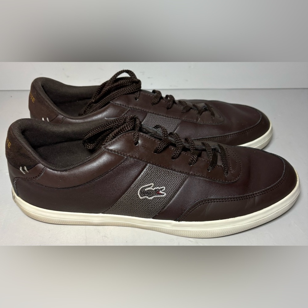 Lacoste Men’s Chaymon Sneakers in a dark brown leather